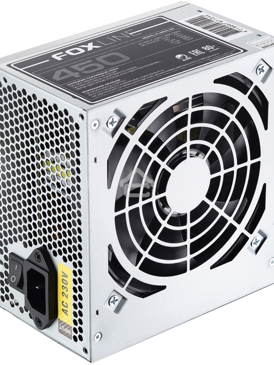 Блок питания Power Supply Foxline, 450Вт, 120мм, серебряный