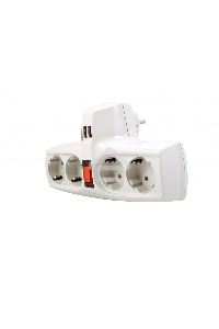 Разветвитель ZIS Pilot T USB, 4 розетки (евро с заземлением), 2*USB