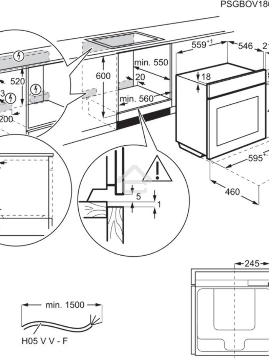 Духовой шкаф электрический Electrolux KOEAP31WT черный, встраиваемый