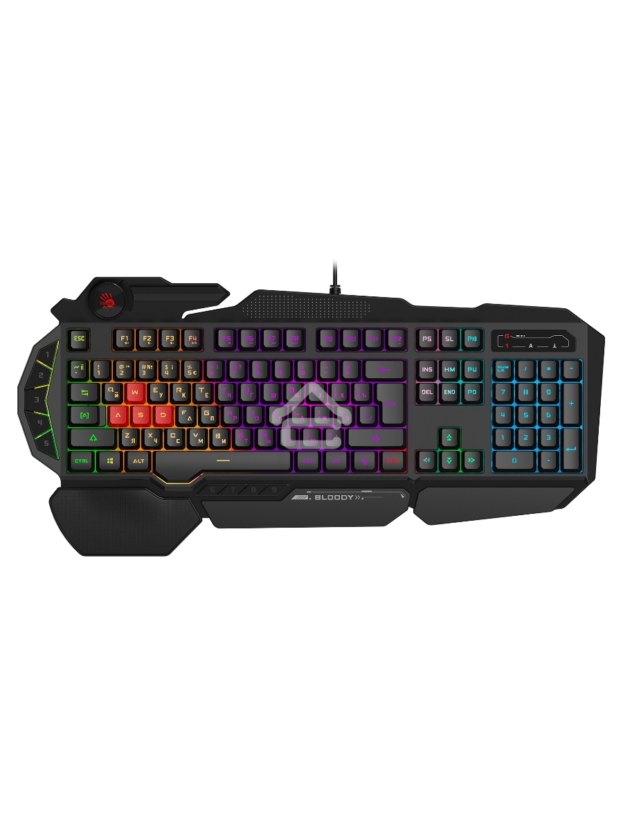 Клавиатура A4Tech Bloody B310N черный USB Multimedia for gamer LED (подставка для запястий) (B310N)