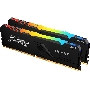 Оперативная память Kingston Fury Beast, DDR4, 64GB (2x32GB), 3200MHz, CL16, DIMM, с радиатором, RGB, чёрный