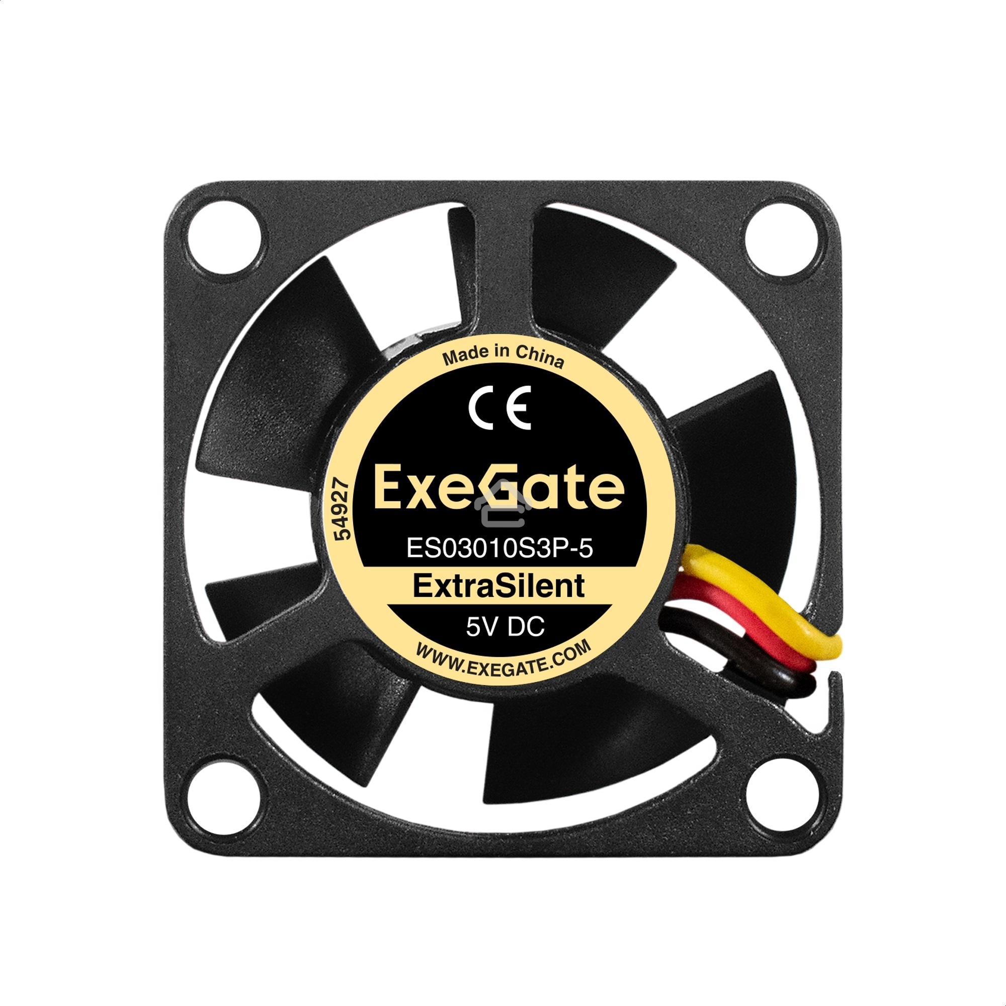 Вентилятор для корпуса ExeGate ExtraSilent ES03010S3P-5 черный, 30 мм, 8500 об/мин, 24 дБ, 3 pin