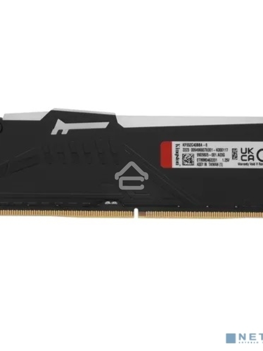 Оперативная память Kingston Fury Beast, DDR5, 8GB (1x8GB), 5200MHz, CL40, DIMM, с радиаторами, RGB, черный