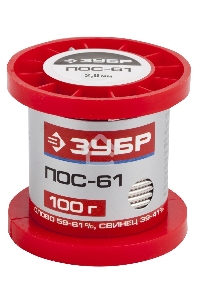 Припой ЗУБР 55450-100-20  ПОС 61 проволока 100г 2мм