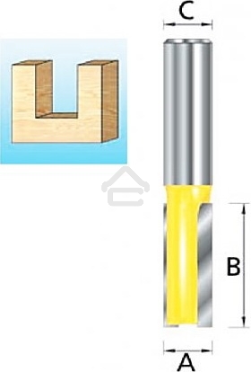 Фреза Makita D-10372 пазовая твердосплавная, 2 лезв., хв.8мм, d25мм, дл.20мм