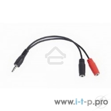 Кабель аудио сигнала Gembird Jack3.5 4pin->Jack3.5 стерео + 3.5 микрофон моно, длина 20с, черный