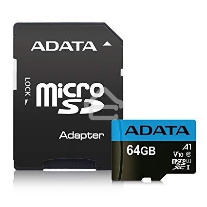 Флеш карта microSD 64GB ADATA microSDHC Class 10 UHS-I A1 100/25 MB/s (SD адаптер)