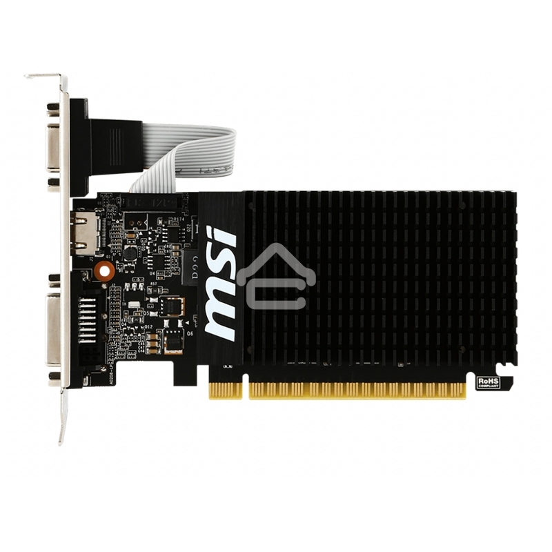 Видеокарта MSI PCI-E GT 710 2GD3H LP nVidia GeForce GT 710 2048Mb 64bit DDR3 954/1600 DVIx1/HDMIx1/CRTx1/HDCP Ret low profile