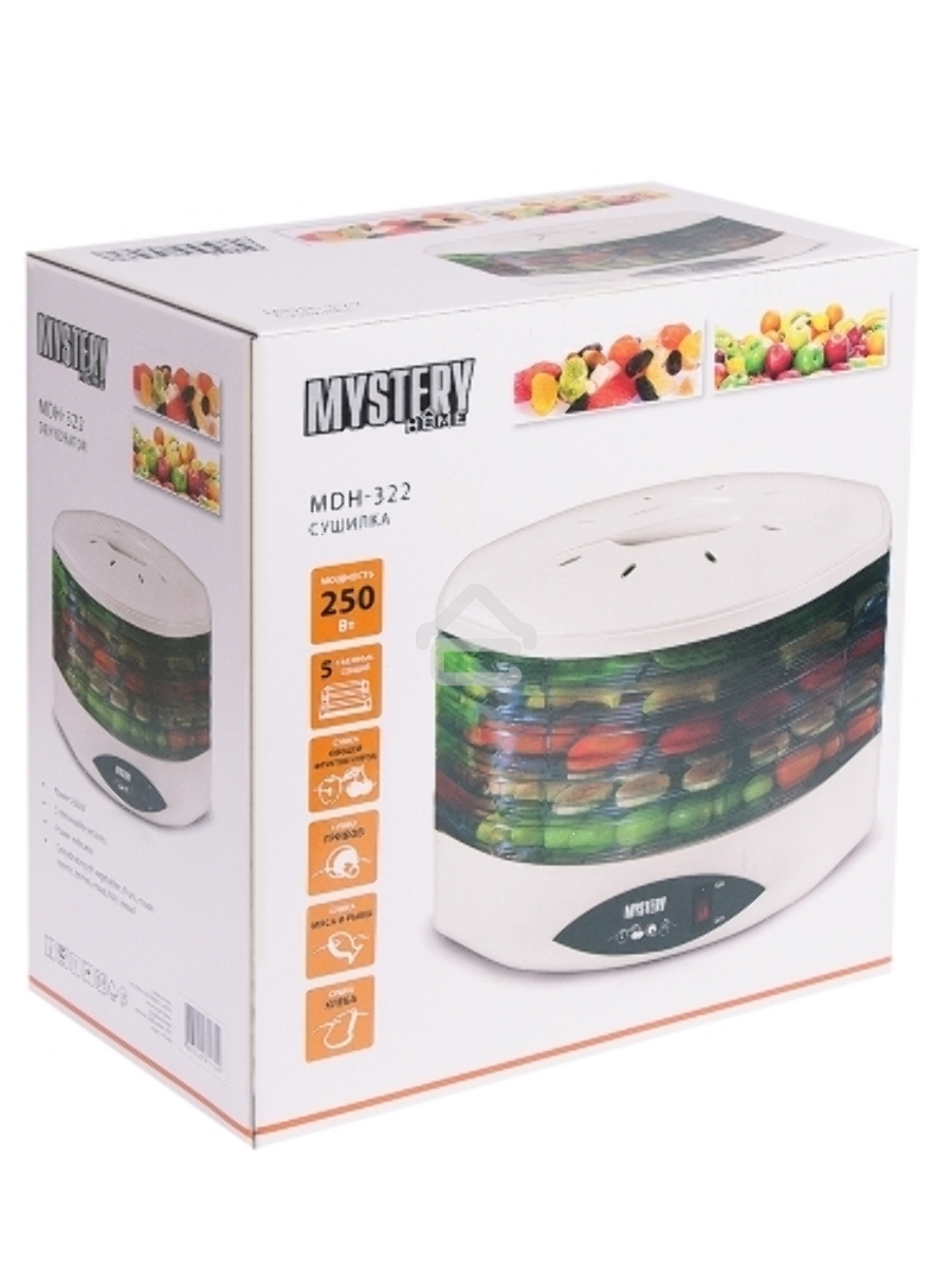 Сушилка для овощей и фруктов Mystery MDH-322 белый 250W