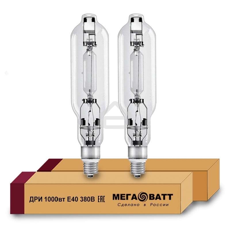 Лампа газоразрядная дуговая ртутная ДРИ 1000 380/4000К E40 (12) МЕГАВАТТ 03116