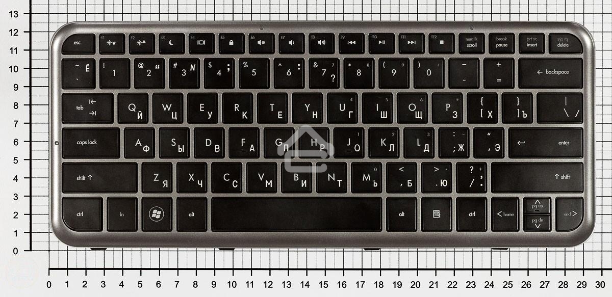 Клавиатура для ноутбука HP Pavilion dm3 dm3-1000 черная с серой рамкой