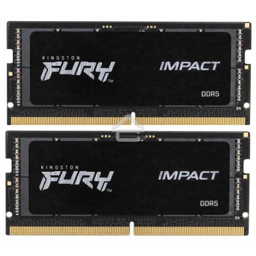 Оперативная память Kingston Fury Impact, DDR5, 64GB (2x32GB), 4800MHz, CL38, SO-DIMM