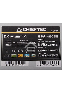 Блок питания Chieftec GPA-400S8, 400Вт, 120мм, серый