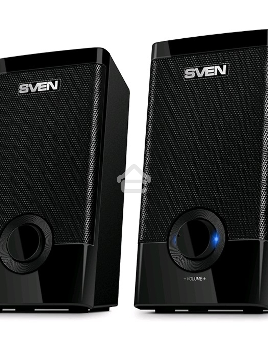 Колонки Sven 318 черный {USB-порт ПК, ноутбука или адаптер 5V DC}