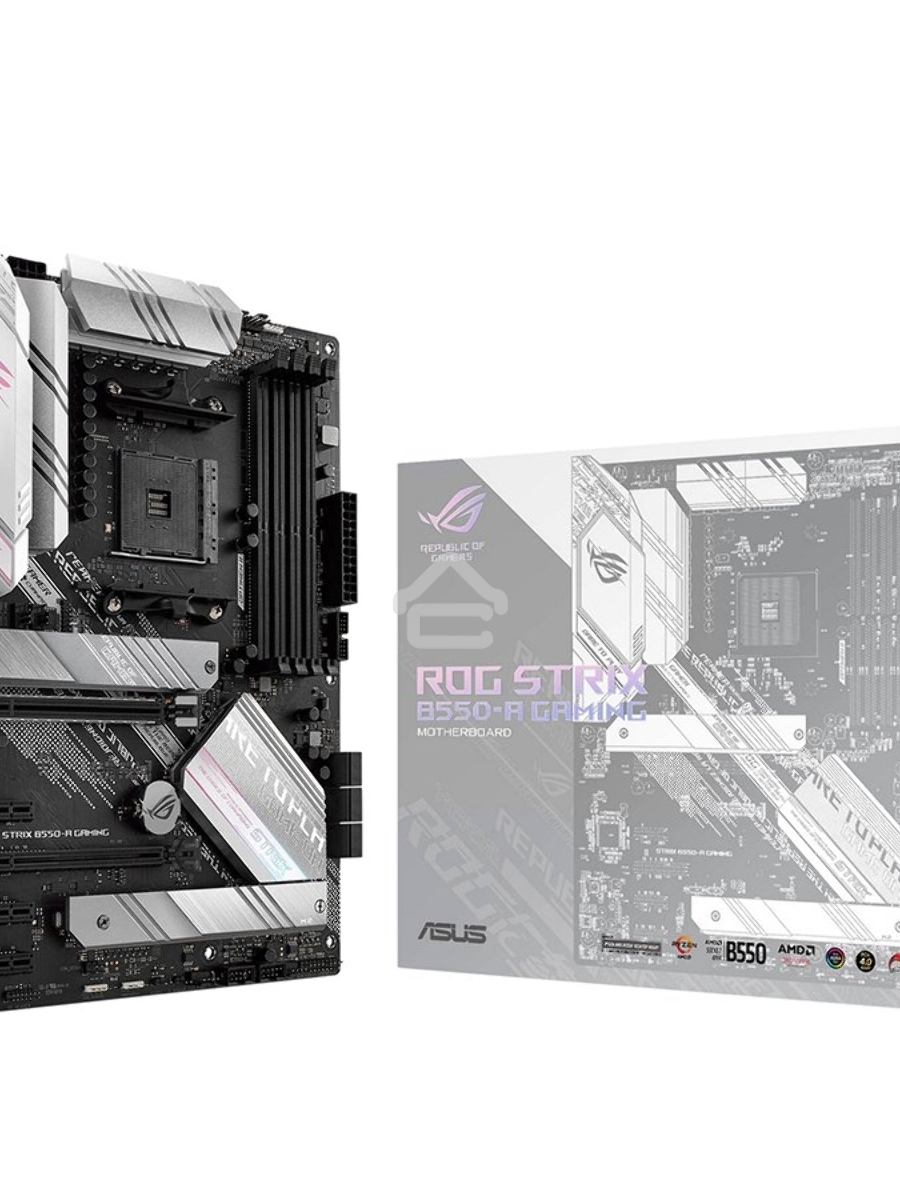 Материнская плата ASUS ROG STRIX B550-A GAMING, AM4, AMD B550, 4xDDR4, 6xSATA, 2xM.2, 1xPCI-E 4.0 x16, 1xPCI-E 3.0 x16, 3xPCI-E x1, 1xHDMI, 1xDP, 1x 2.5Gb LAN, 4xUSB 3.2 Gen 1, 1xUSB 3.2 Gen 2, 1xUSB-C 3.2 Gen 2, 5x3.5 мм, 7.1, ATX