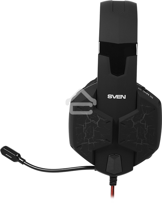 Игровые наушники с микрофоном SVEN AP-U988MV, черный-красный (USB, LED, 7.1)