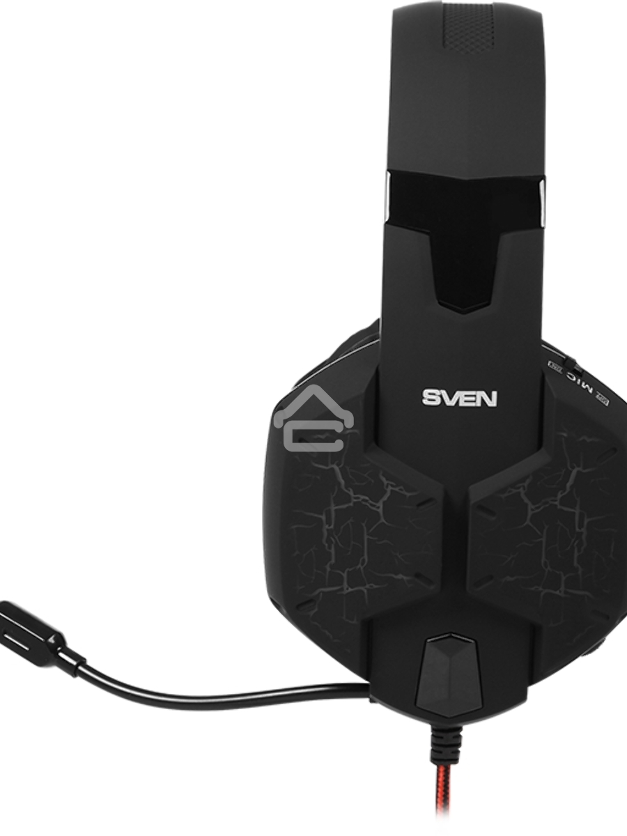 Игровые наушники с микрофоном SVEN AP-U988MV, черный-красный (USB, LED, 7.1)