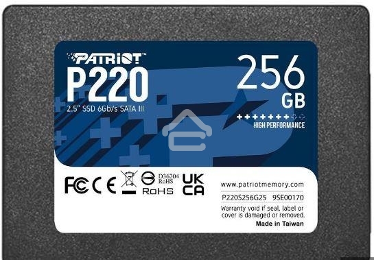 Накопитель SSD Patriot P220, 256Gb, SATA-III, 2.5