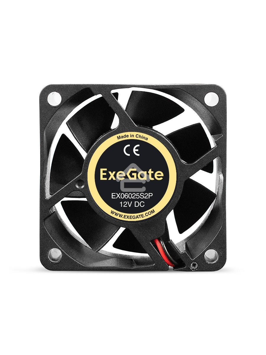 Вентилятор для корпуса ExeGate EX06025S2P черный, 60 мм, 3500 об/мин, 24 дБ, 2 pin