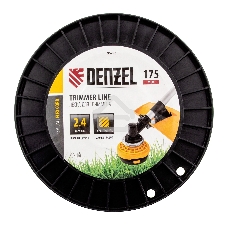 Леска для триммера квадрат, 2,4мм х 175м, на DIN катушке FLEX CORD Denzel