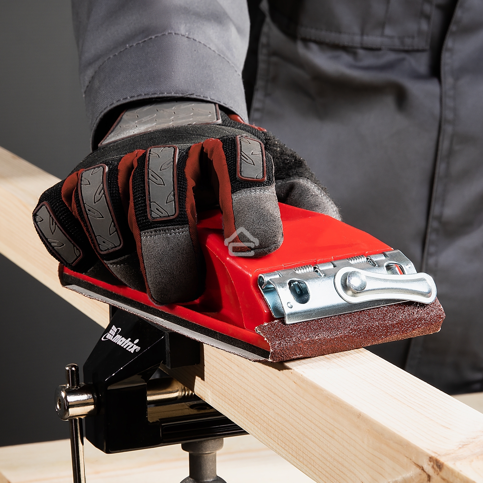 Брусок для шлифования Matrix 160 х 85 мм, пластиковый с зажимами