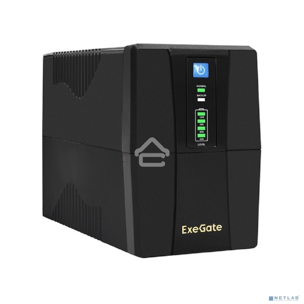 Источник бесперебойного питания ExeGate Power Back BNB-1000.LED.AVR.2SH <1000VA/550W, LED, AVR, 2*Schuko, Black>