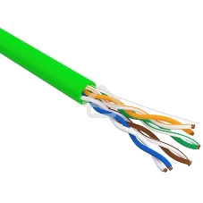 Кабель витая пара Rexant U/UTP, cat.5e, нг(А)-LSLTx, 4х2х0,52мм, 24AWG, INDOOR, SOLID, зеленый, 305м