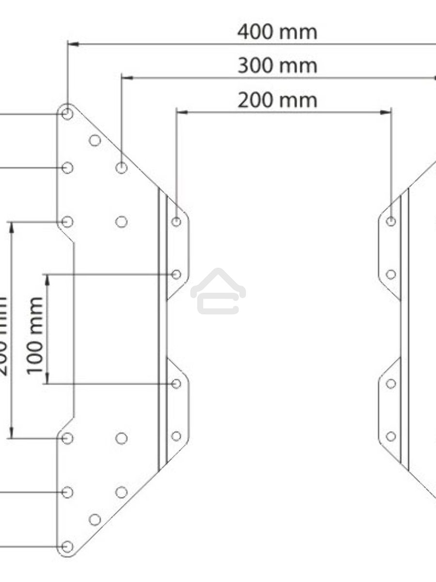 Удлинитель для кронштейнов Kromax ADAPTER-400, аксессуар, расширение до VESA 200/300*200/300/400*200/400*300/400 мм, max 35 кг