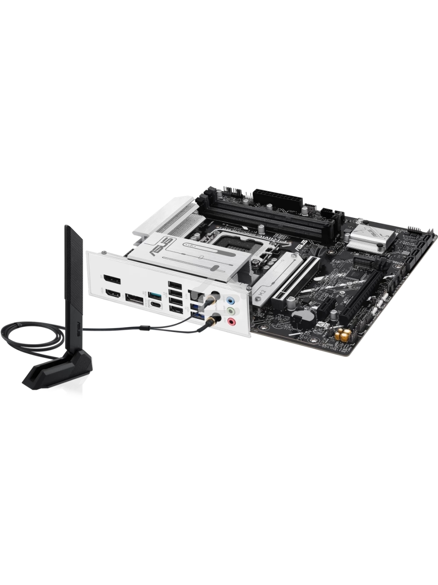 Материнская плата ASUS PRIME B860M-A WIFI, LGA 1851, Intel B860, 4xDDR5, 4xSATA, 2xM.2, 1xPCIe 5.0 x16, 1xPCIe 4.0 x16, 1xPCIe 4.0 x1, 2xDP, 1xHDMI, 1x 2.5Gb LAN, 1xUSB-C 20Gbps, 1xUSB-A 10Gbps, 2xUSB-A 5Gbps, 4xUSB-A 2.0, 3x3.5 мм, 7.1, micro-ATX.