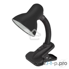 Настольный светильник ЭРА N-102 N-102-E27-40W-BK черный матовый Светильник настольный, цоколь E-27, на прищепке