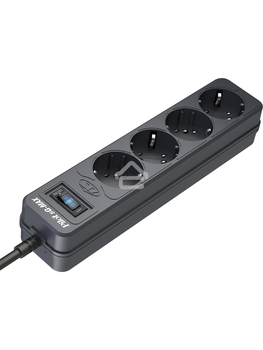 Сетевой фильтр Pilot sG-Max 5 outlets (GP), 15А/3.3 kVt, automatic circuit-breaker, 1.8 m, gfaphite