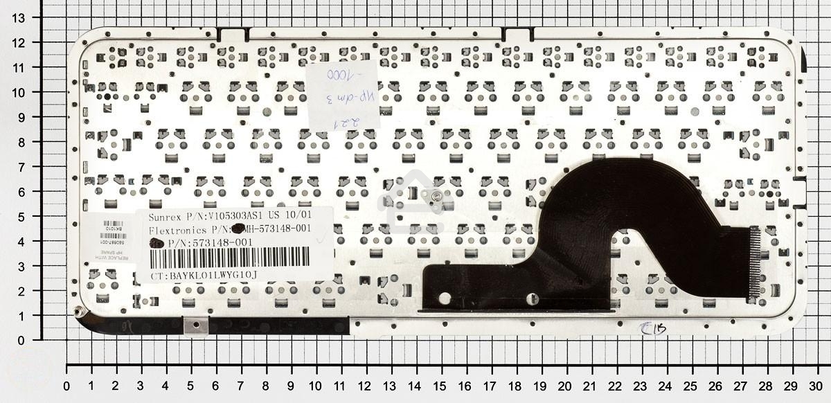 Клавиатура для ноутбука HP Pavilion dm3 dm3-1000 черная с серой рамкой