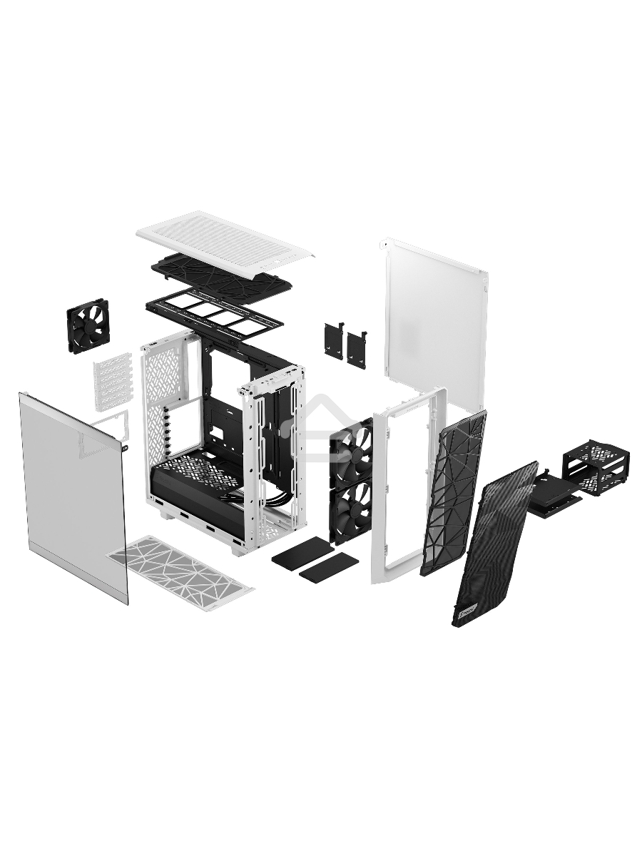 Корпус Fractal Design MESHIFY 2 COMPACT WHITE - TG / ATX, TG / 2x140mm & 1x120mm fans inc. / FD-C-MES2C-05