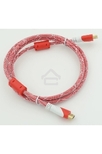 Кабель HDMI Ver.1.4 Red jack HDMI19 (m)/HDMI19 (m) 1.8м феррит.кольца позолоченные контакты