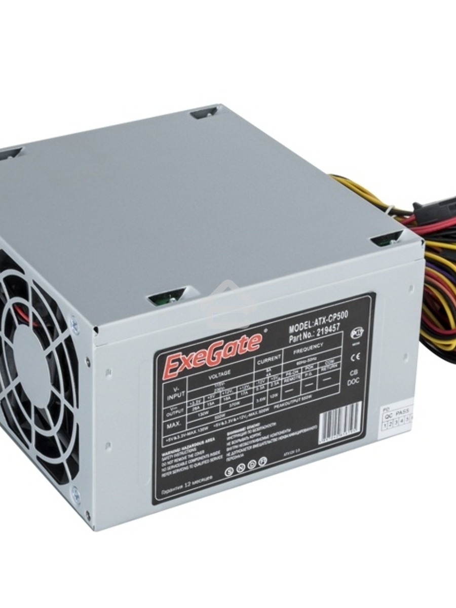 Блок питания ExeGate CP500 (EX219457RUS-PC), 500Вт, 80мм, серебряный