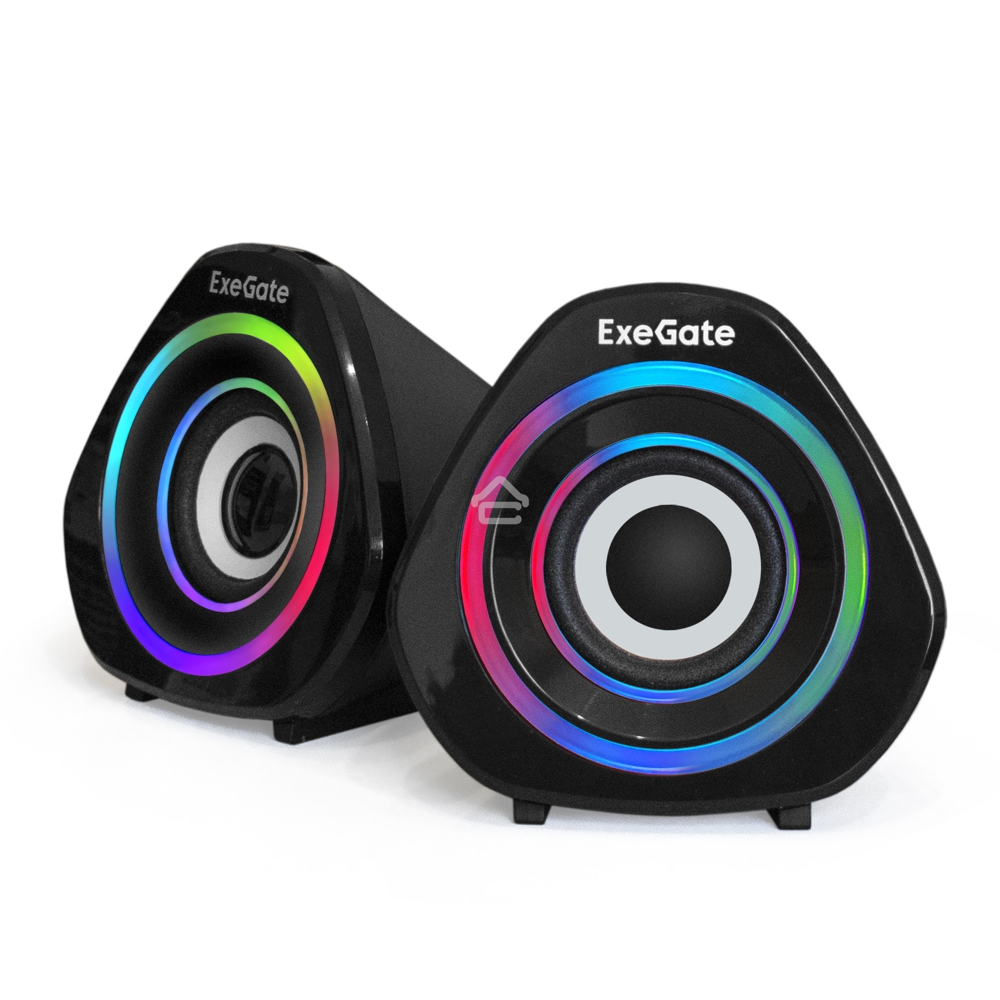 Акустическая система 2.0 ExeGate EX289680RUS Accord 210 (питание USB, 2х3Вт (6Вт RMS), 60-20000Гц,  черный, RGB подсветка)