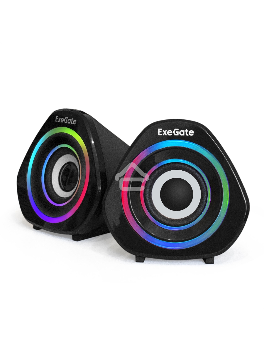 Акустическая система 2.0 ExeGate EX289680RUS Accord 210 (питание USB, 2х3Вт (6Вт RMS), 60-20000Гц, цвет черный, RGB подсветка)