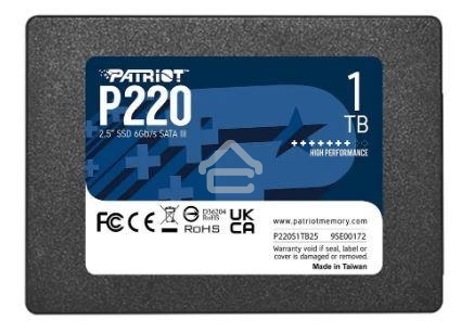 Накопитель SSD Patriot P220, 1Tb, SATA III, 2.5