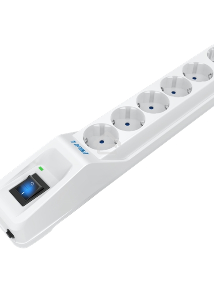 Сетевой фильтр Pilot L GP 6 розеток (5 евро + 1GP) 7 м/ Surge protector Pilot L GP 6 outlets (5 EUR + 1GP) 7 m white