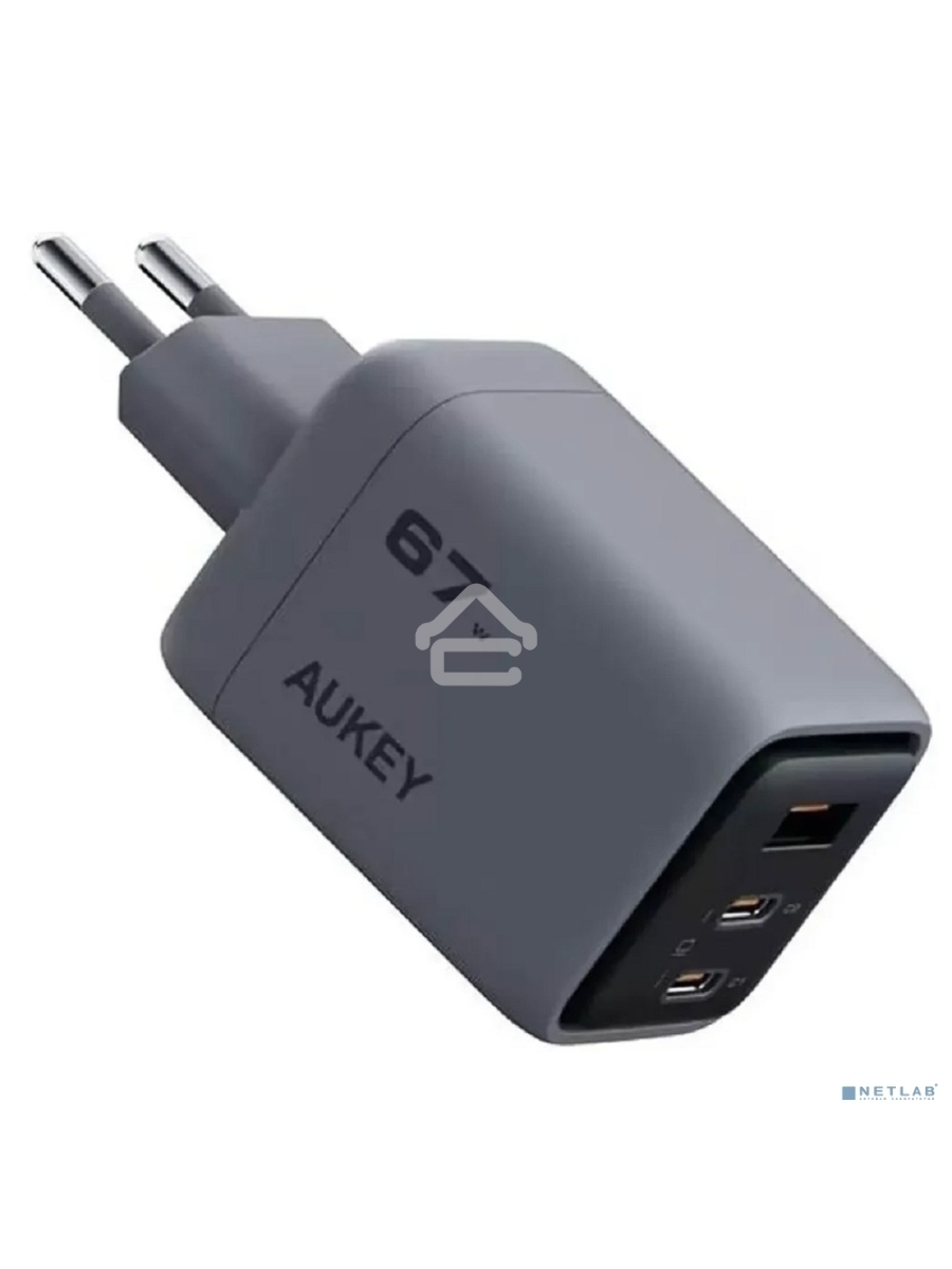 Сетевое зарядное устройство Aukey Comet Mix 67W 2C+A  серый