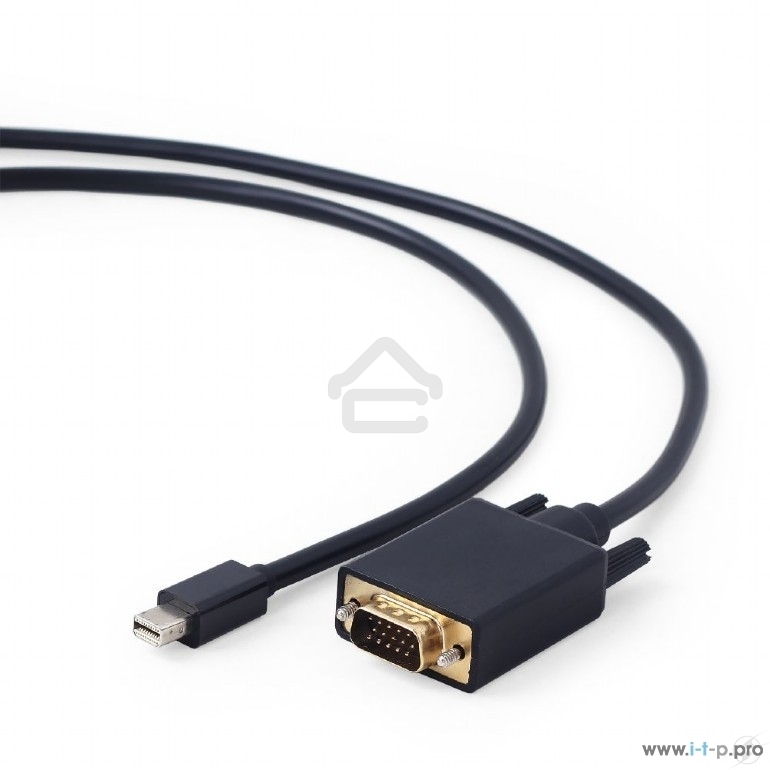 Кабель Cablexpert mDP-VGA, 20M/15M, 1.8м, черный, позол.разъемы, пакет (CC-mDPM-VGAM-6)