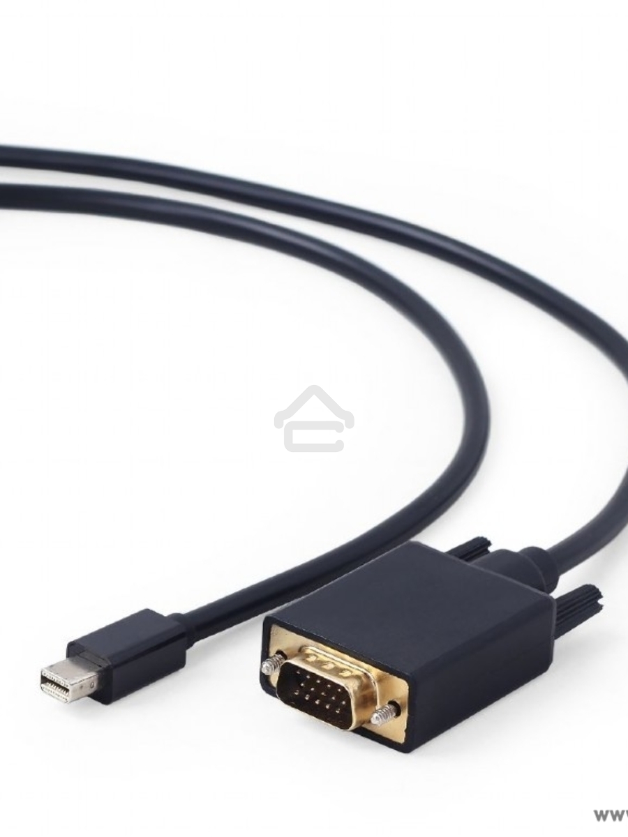 Кабель Cablexpert mDP-VGA, 20M/15M, 1.8м, черный, позол.разъемы, пакет (CC-mDPM-VGAM-6)
