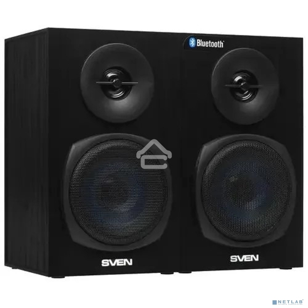 Колонки 2.0 SVEN SPS-576 чёрные (2x4W, Bluetooth, дерево)