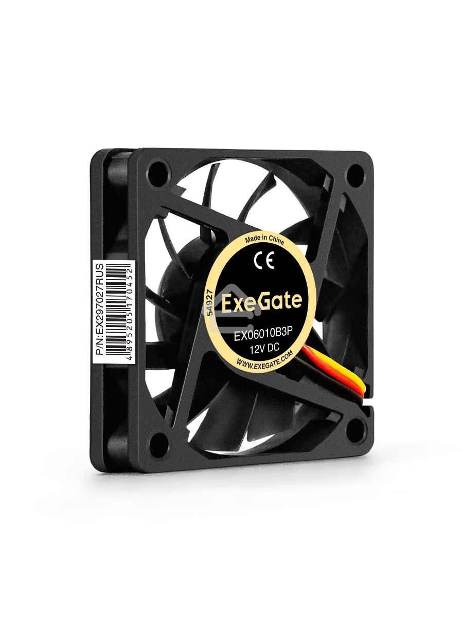 Вентилятор для корпуса ExeGate EX06010B3P черный, 60 мм, 2000 об/мин, 16 дБ, 3 pin
