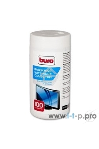 Чистящие средства BURO BU-TSCRL 817440 Туба с чистящими салфетками, для экранов и оптики, 100 шт.