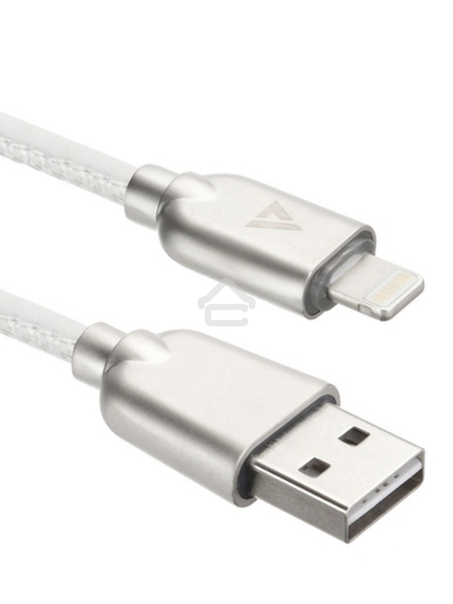 Кабель USB ACD-Allure Lightning ~ USB-A Кожа, 1м, белый (ACD-U926-P5W)