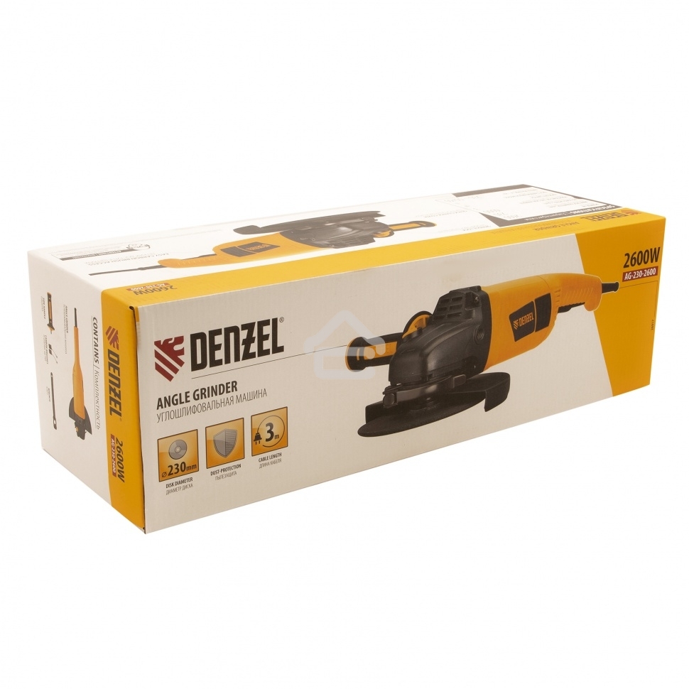 Машина шлифовальная угловая Denzel AG230-2600 2600 Вт 230 мм 6000 об/мин 26917