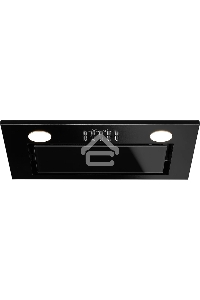 Встраиваемая вытяжка MONSHER INNA 40 Noir, 40 см, производительность 750 м3/ч, 3 скорости, турбо режим, механическое управление, уровень шума 45 дБ, LED освещение, угольный фильтр KF-Y (опция), цвет черный/нержавеющая сталь