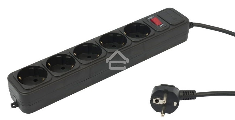 Сетевой фильтр PC Pet AP01006-3-BK 3 м, 5 розеток, черный