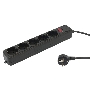 Сетевой фильтр PC Pet AP01006-3-BK 3м (5 розеток) черный